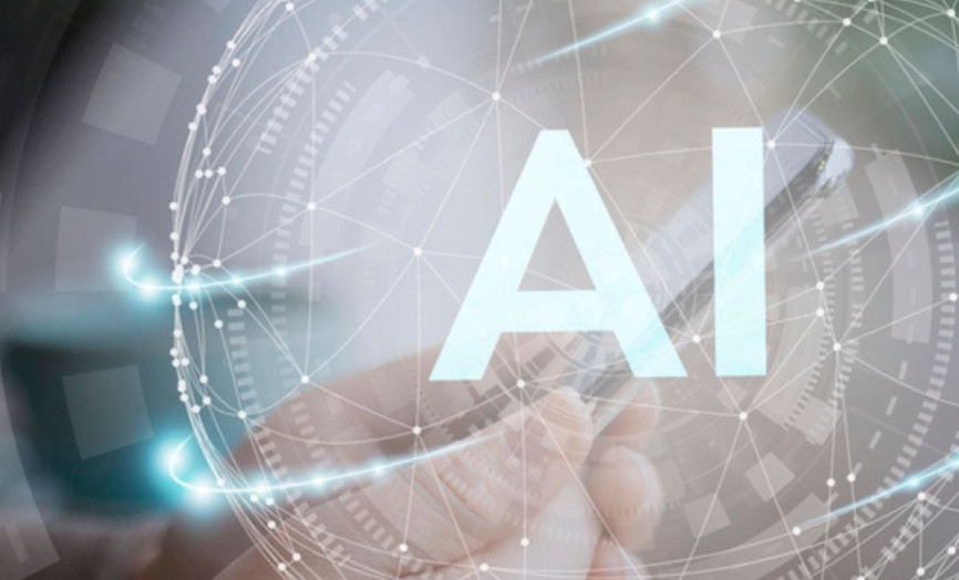 informační síť a ruka s propiskou